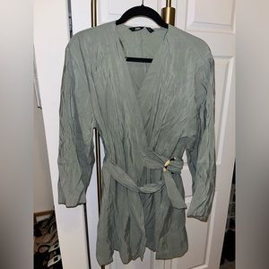 Zara green kimono mini dress NWT size medium